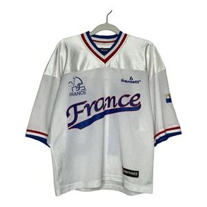 Barnett Medium Mens White Short Sleeve V Neck Pullover Football Jersey